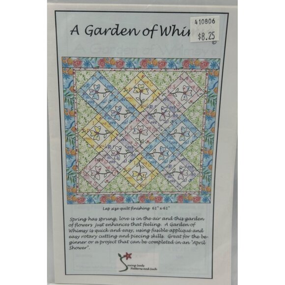Quilt Pattern Spring Flowers 61 X 61 Garden Theme By The Teachers Pet - Picture 1 of 2